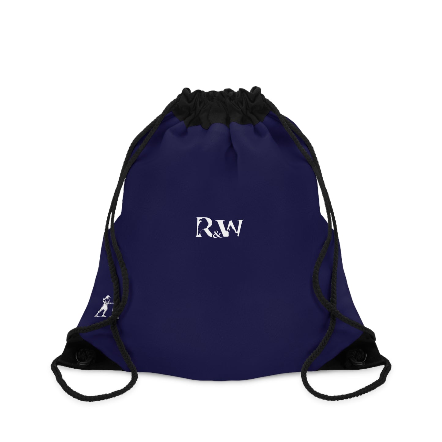 Monogram Drawstring Bag — Minimalist Noble Navy Gym Sack