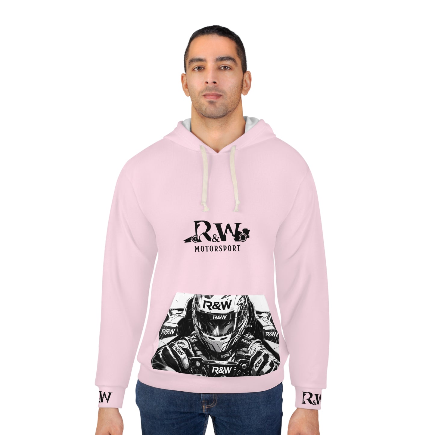 R&W Motorsport Hoodie — R&W 'Vision of the Raven, Power of the Wolf' Racing Pullover (Performance Pink)