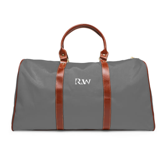 Monogram Waterproof Travel Duffle Bag – Asphalt Grey with Brown Trim