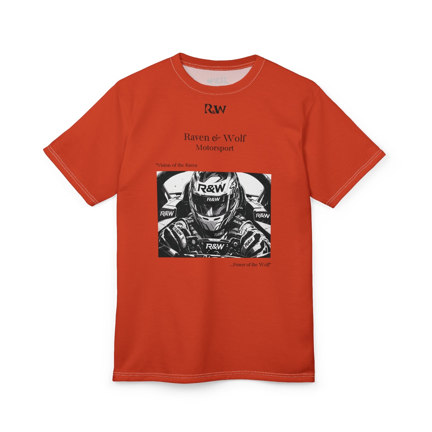 R&W Motorsport "Team Motto" Graphic Tee — Rojo Rugiente I Vintage Gothic Comic Panel T-Shirt