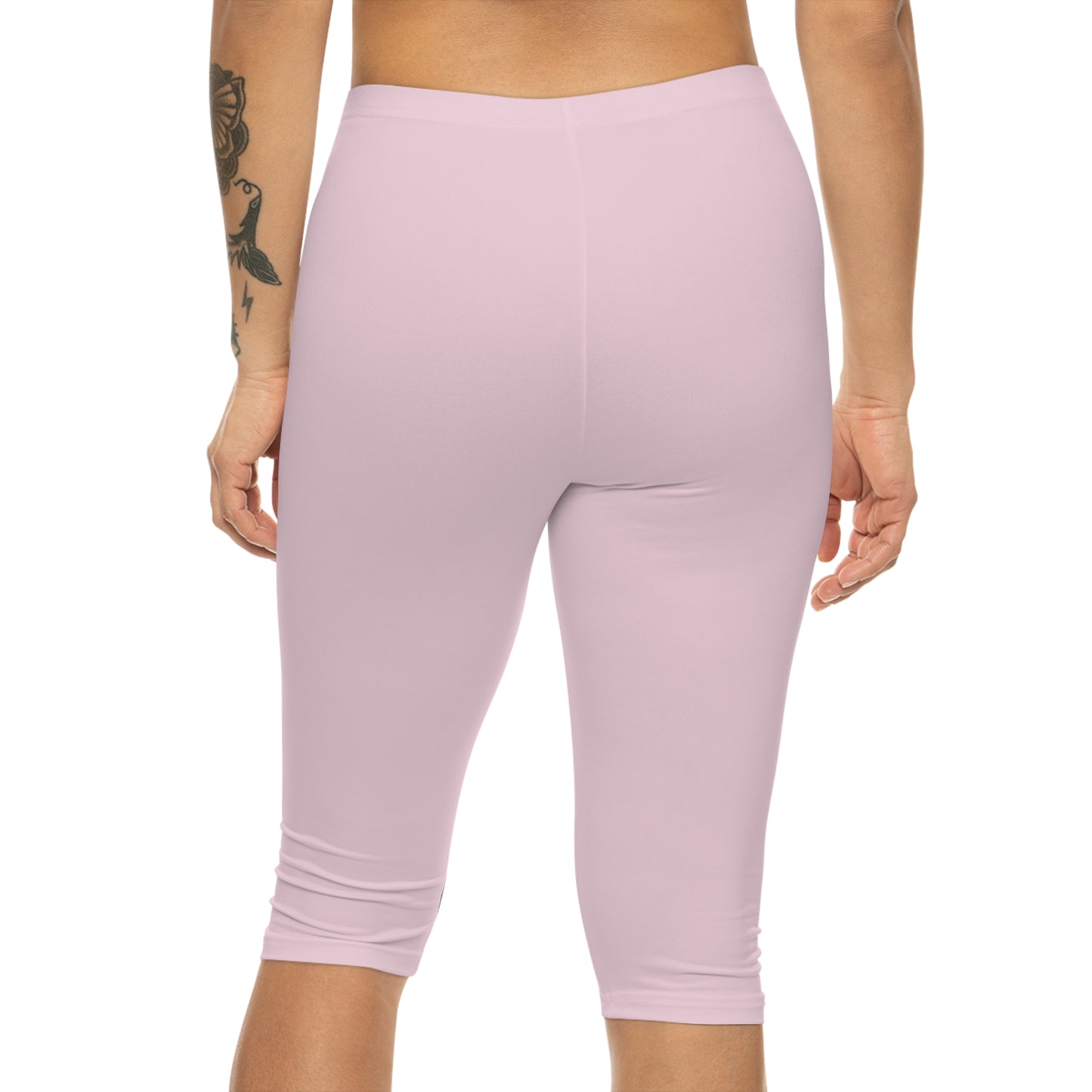 R&W Women's Capri Leggings — Minimalist Logo Performance Pink