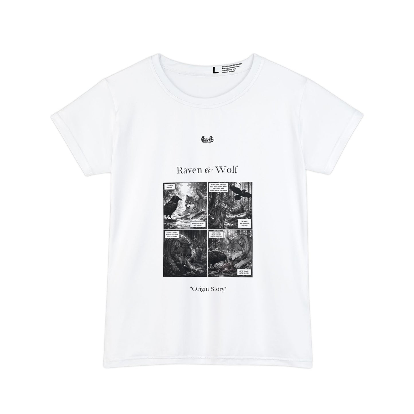 Women's Raven & Wolf "Origin Story" Vintage Comic Graphic Tee — Panda
