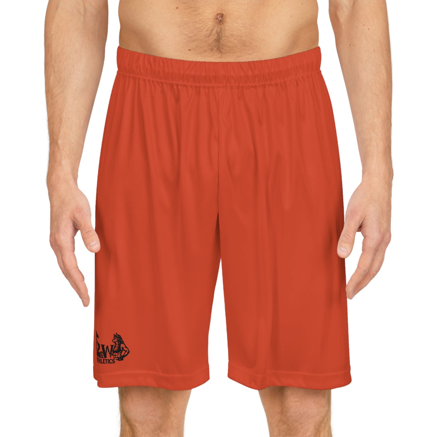 R&W Athletics Teamwork Logo Basketball Shorts—Rojo Rugiente I