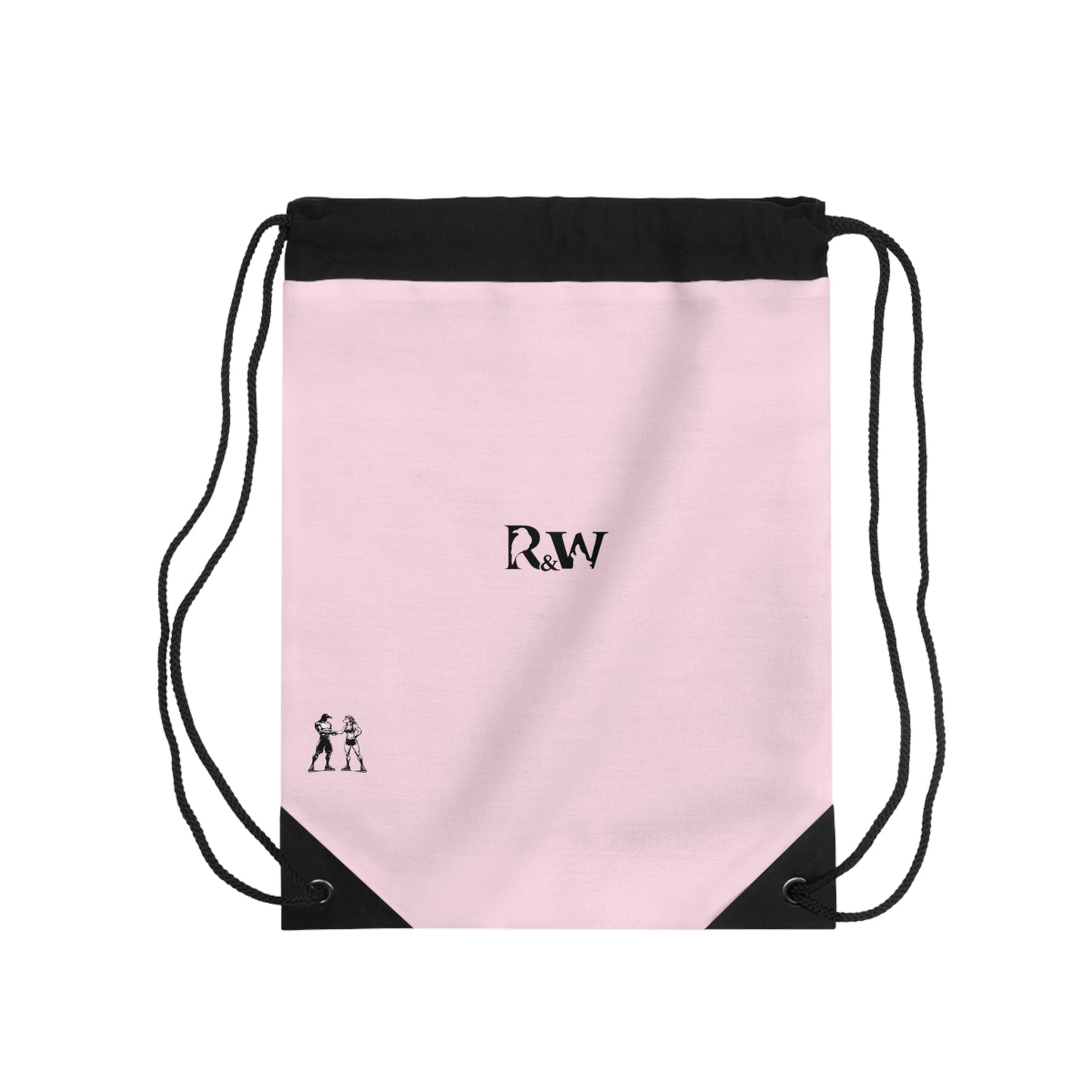 Monogram Drawstring Bag — Minimalist Performance Pink Gym Sack