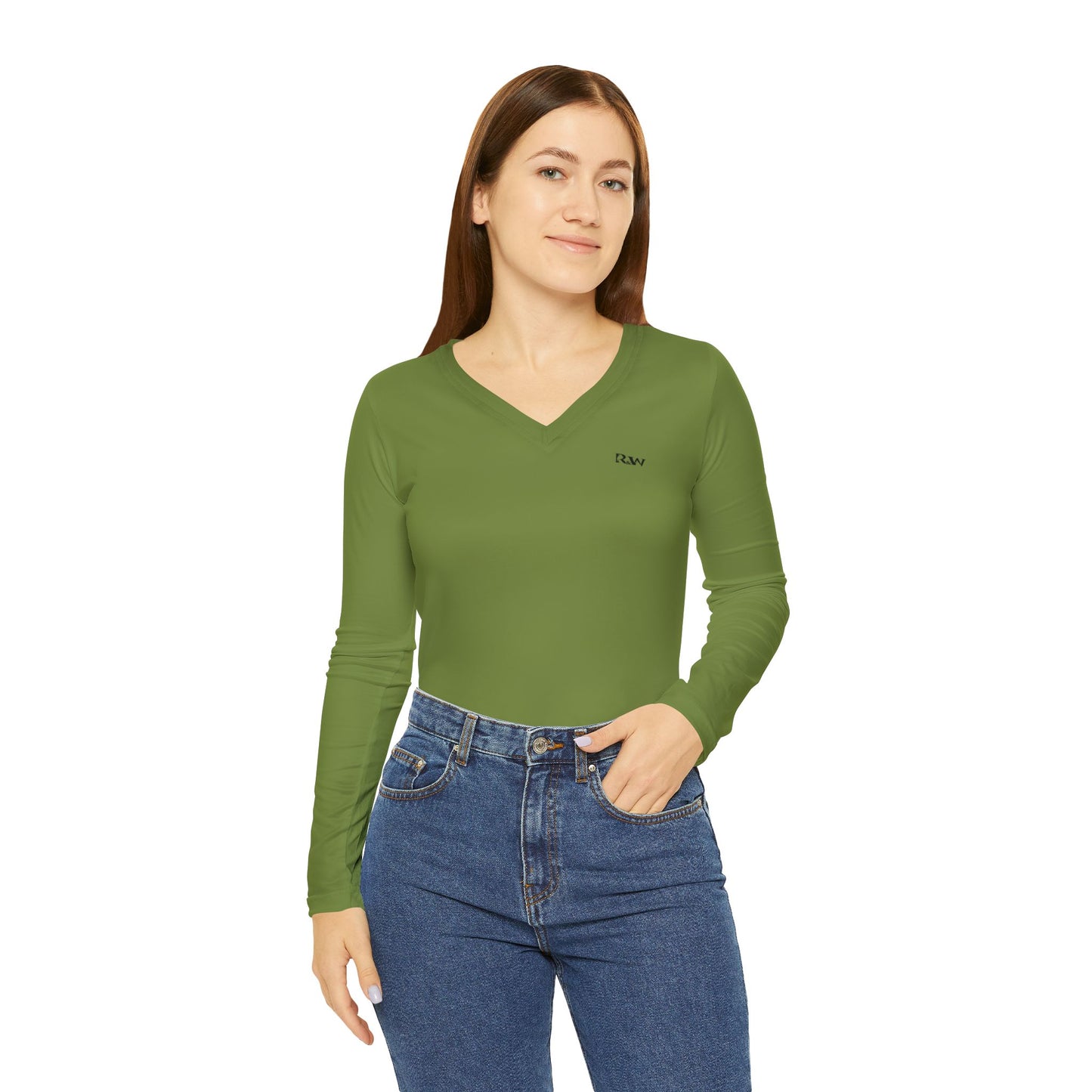 R&W Women's Minimalist V-Neck Long Sleeve Shirt - Tomillo Tranquilo