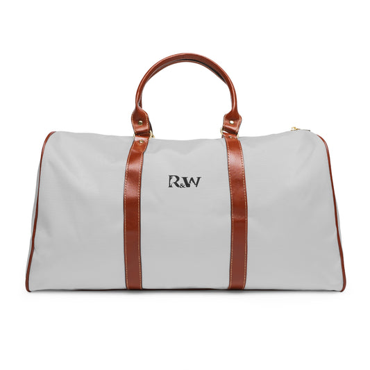 Monogram Waterproof Travel Duffle Bag – Wolf Grey with Brown Trim