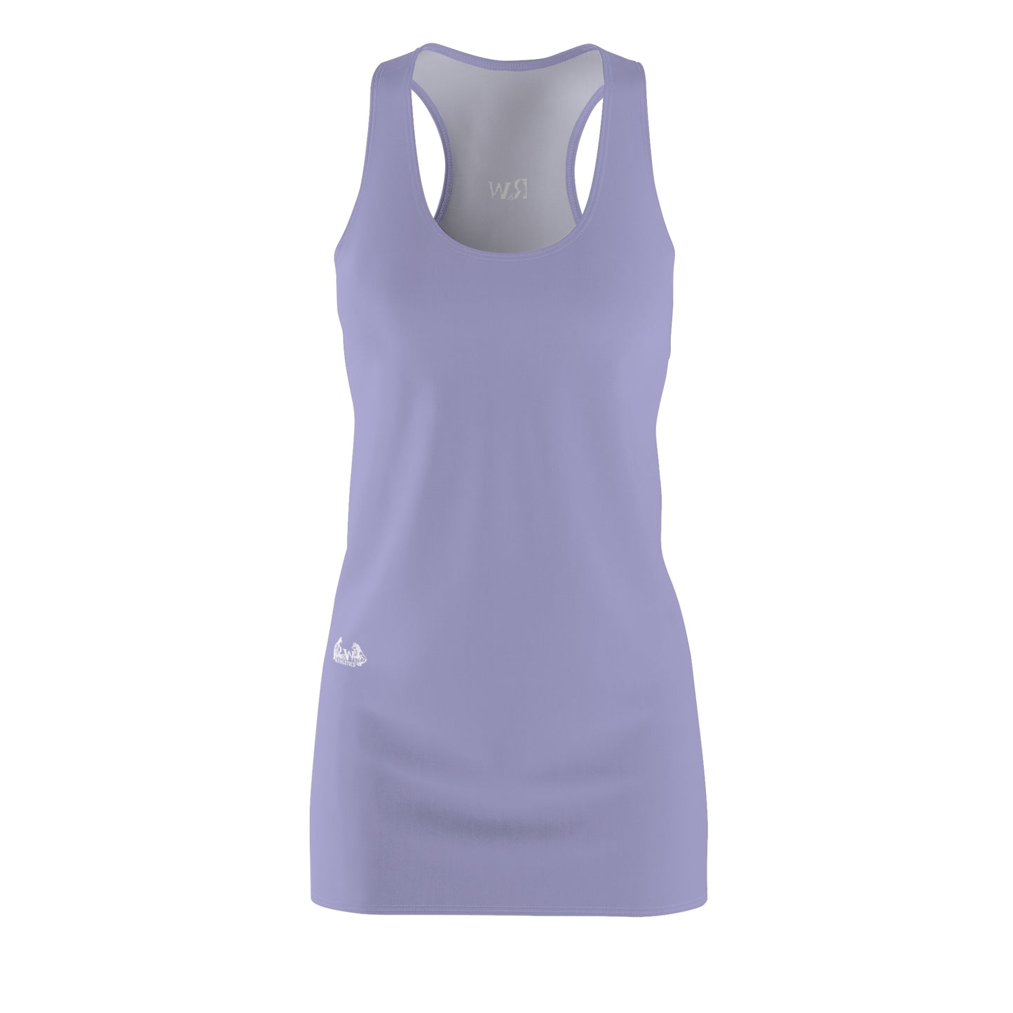 R&W Women's Racerback Dress (Amore I) — Minimalist Small Front & Back Logo Summer Dress
