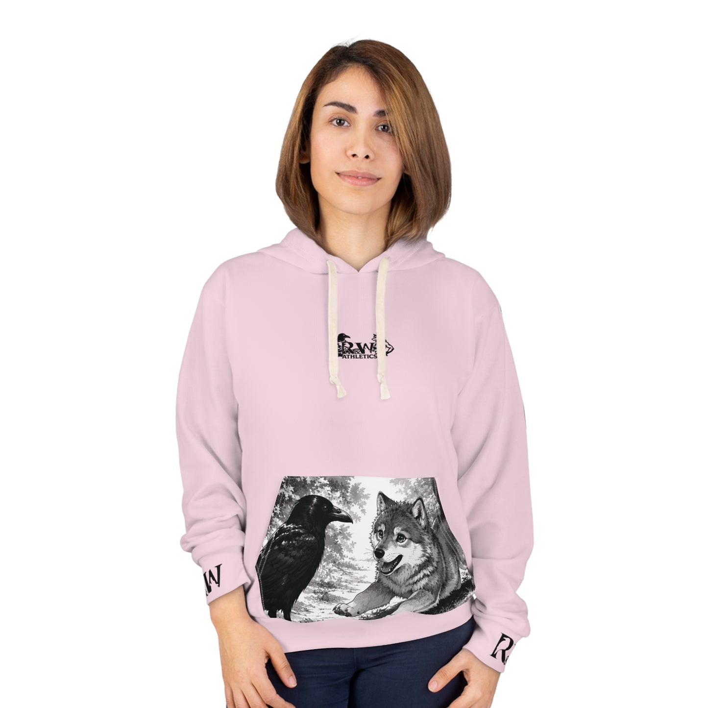 R&W Athletics Graphic Hoodie — "Origin Story" Performance Pink Comic Panel Pullover