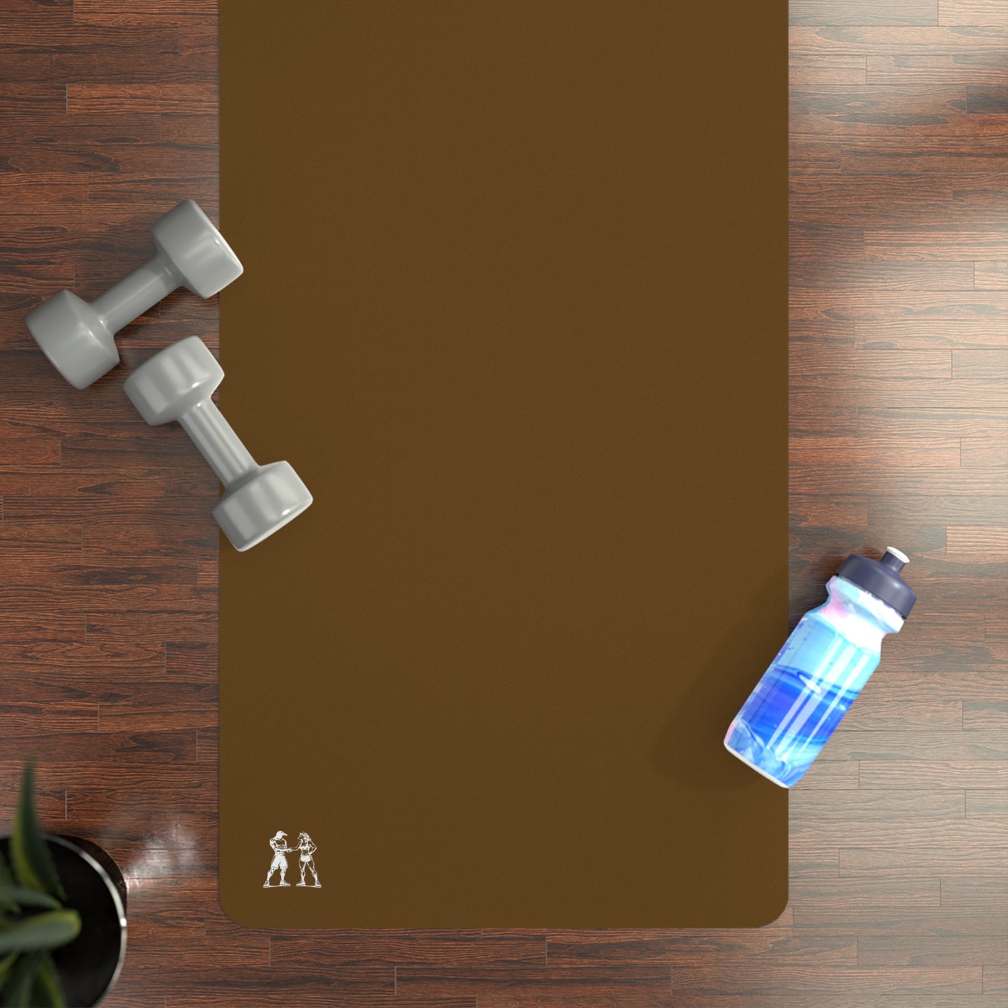 Rubber Yoga Mat — Minimal Maduro Marrón Monogram Yoga Mat