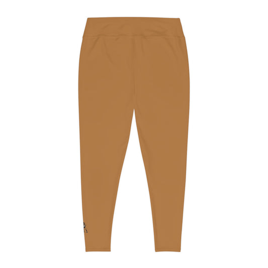 R&W Women's Plus Size Leggings — Minimalist Logo Cuero Cómodo
