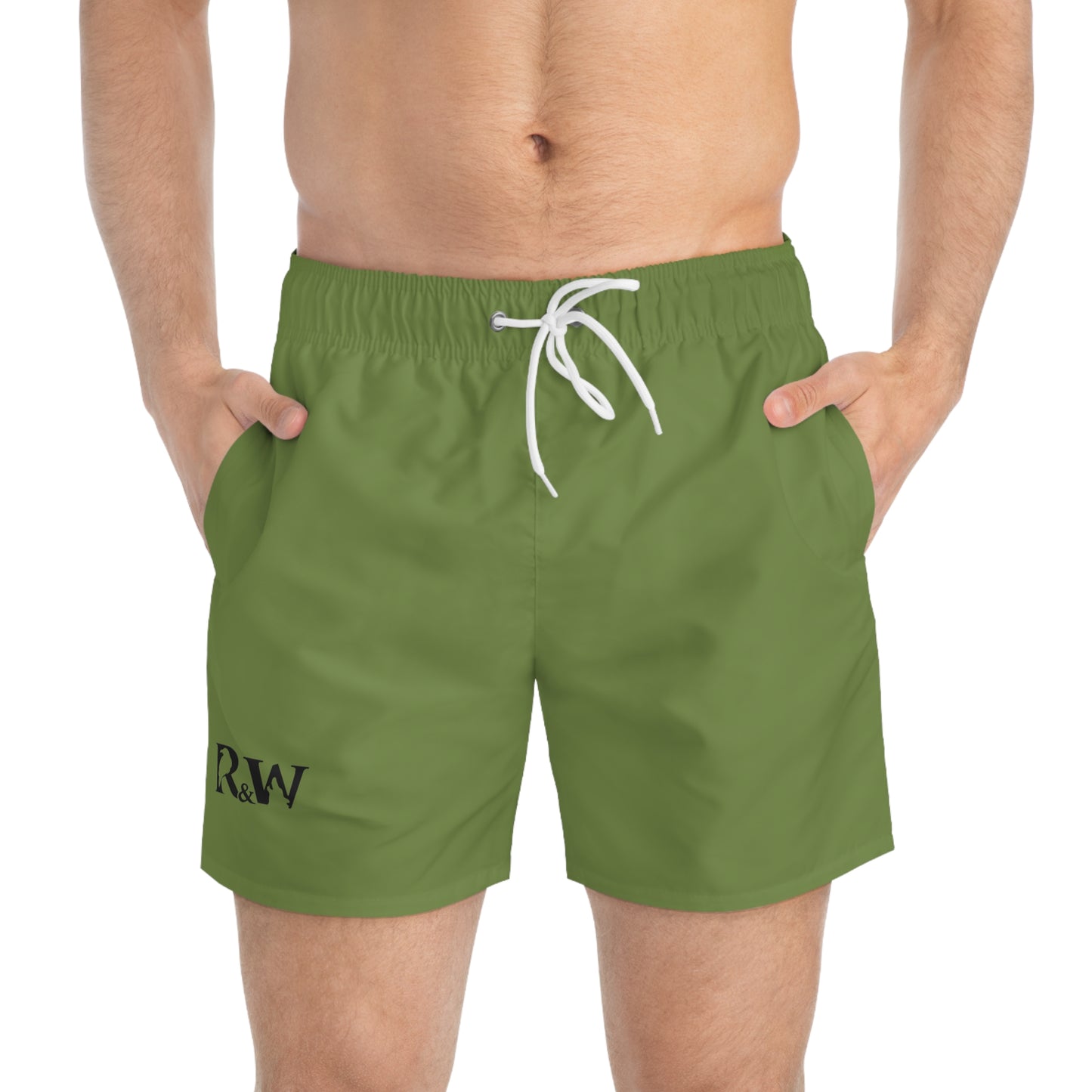 Mens Minimal Logo Swim Trunks — Tomillo Tranquilo