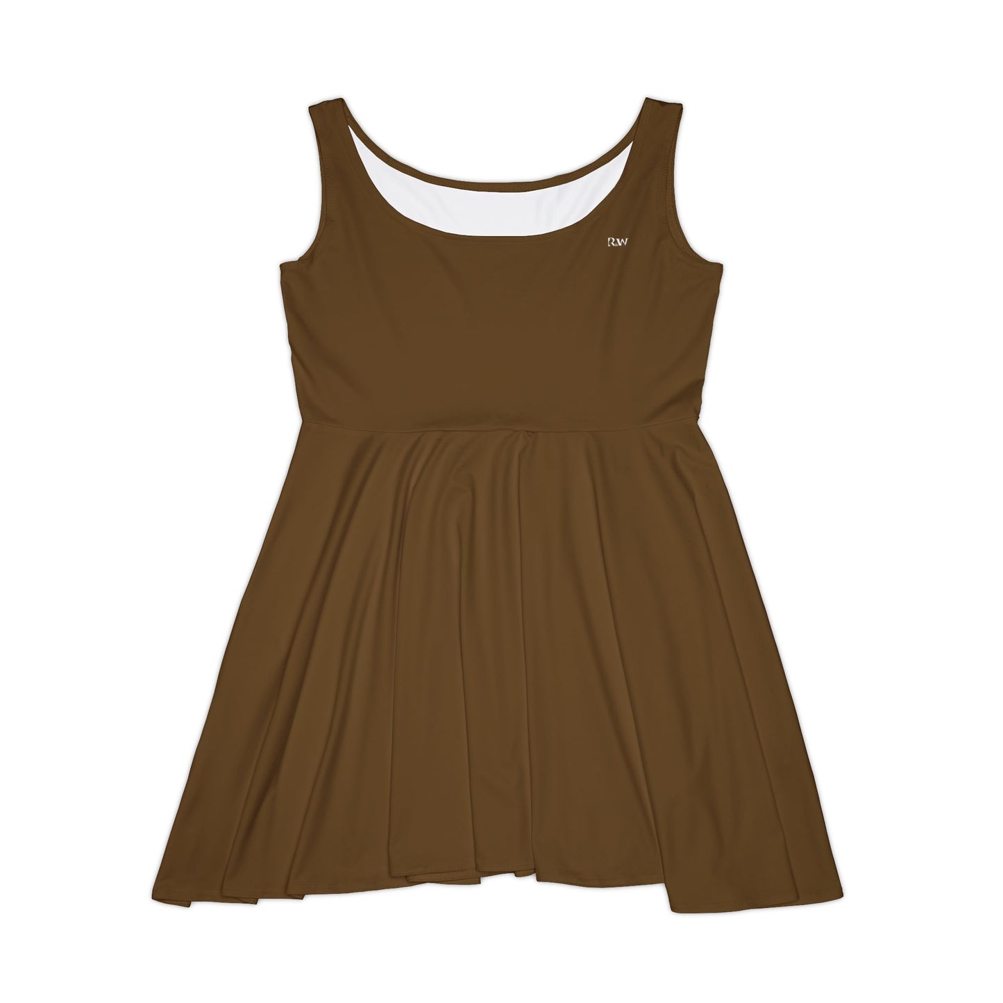 Maduro Marrón Women's Skater Dress — Classic Scoop Neck A-Line Summer Dress
