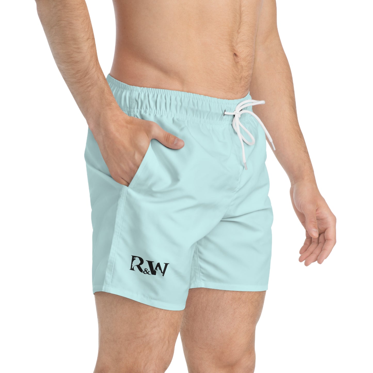 Mens Minimal Logo Swim Trunks — Horizon