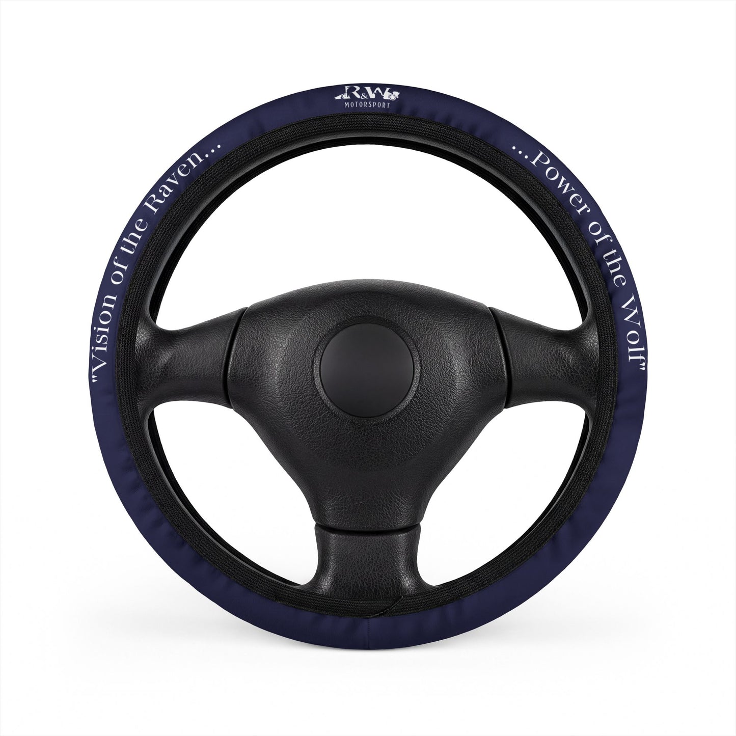 R&W Motorsport Team Motto "Noble Navy" Steering Wheel Cover