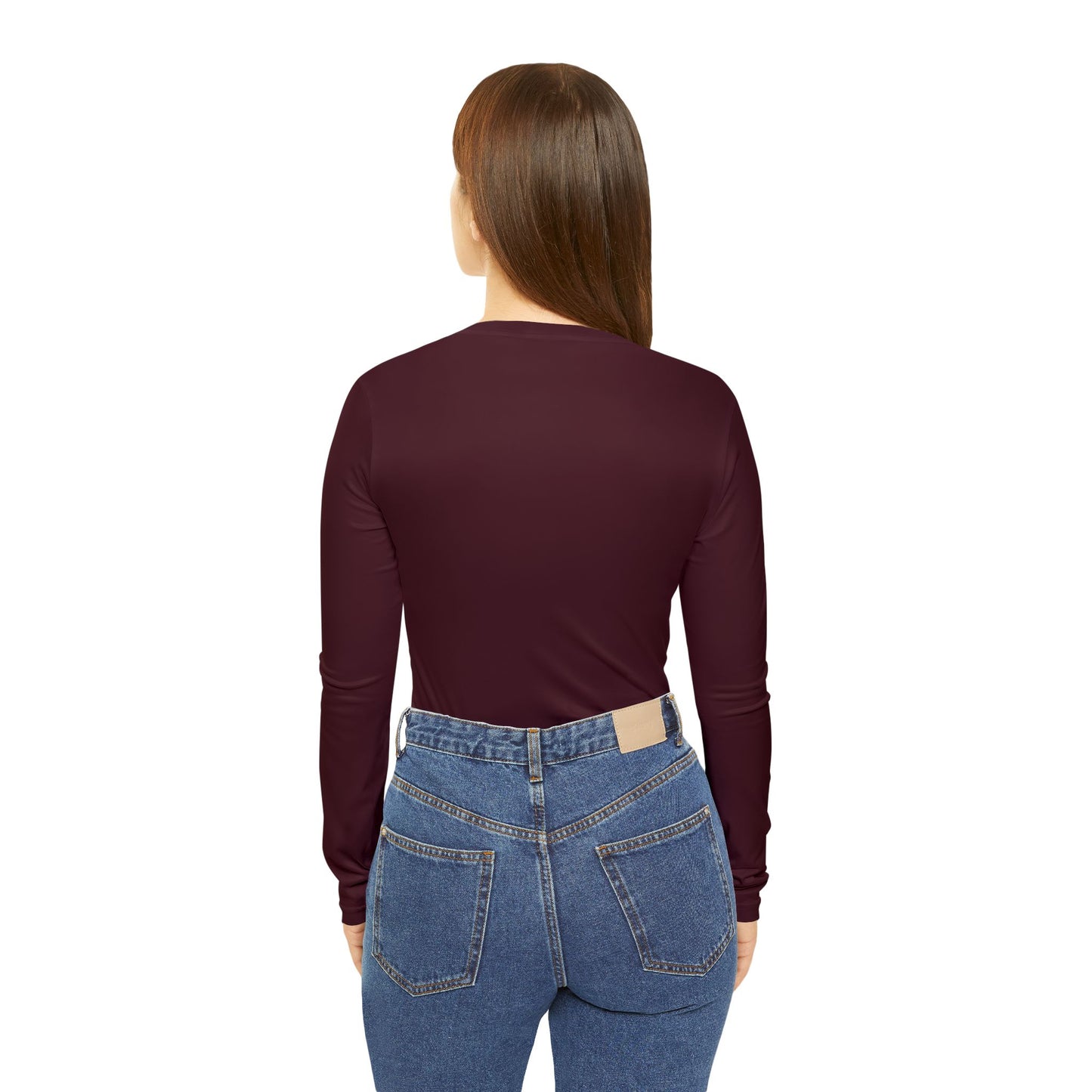 R&W Women's Minimalist V-Neck Long Sleeve Shirt - Vino Viejo