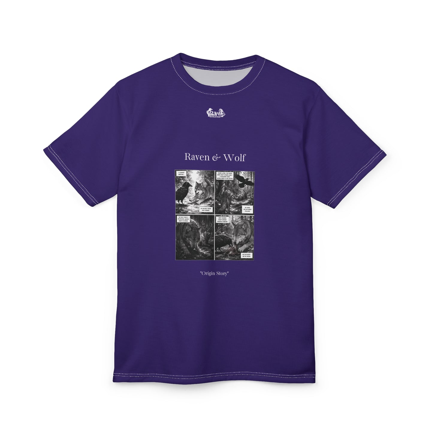 Raven & Wolf "Origin Story" Graphic Tee —Raven Vintage Gothic Comic Panel T-Shirt