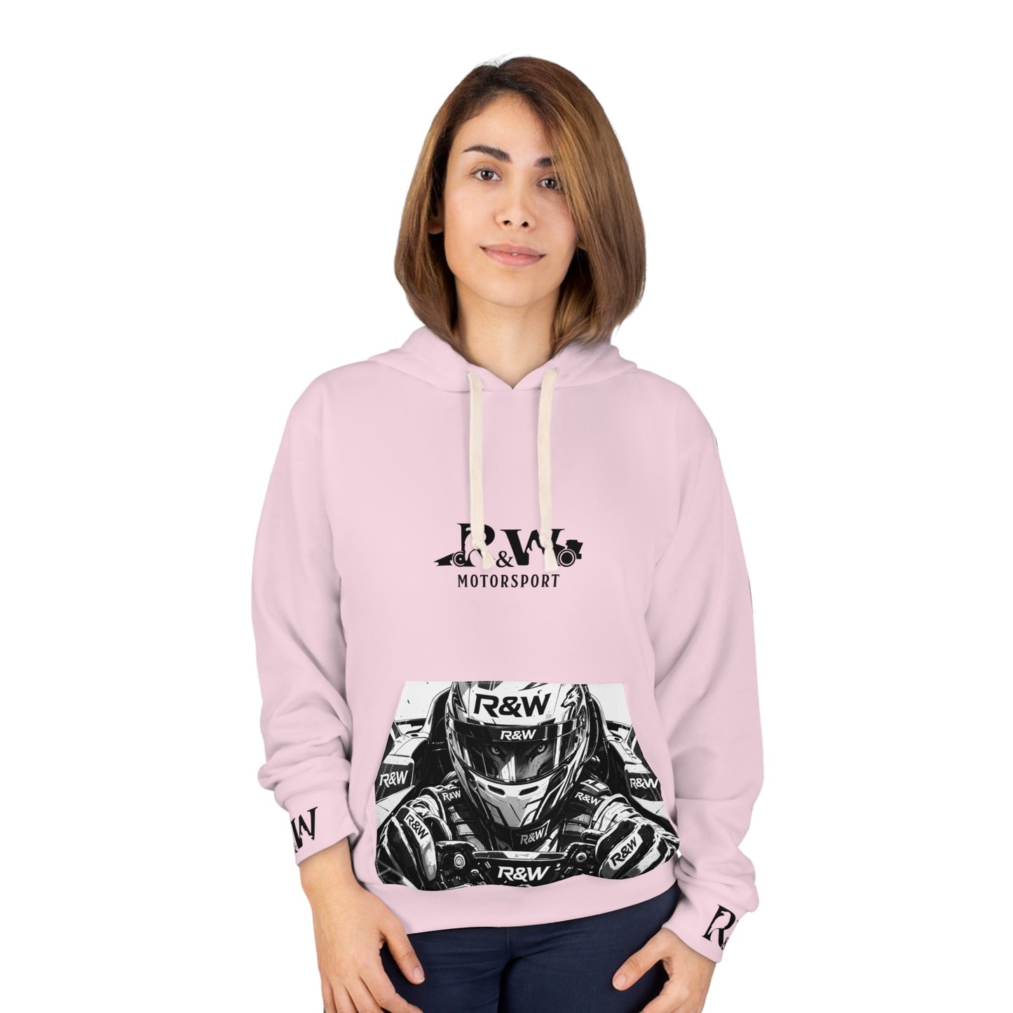 R&W Motorsport Hoodie — R&W 'Vision of the Raven, Power of the Wolf' Racing Pullover (Performance Pink)