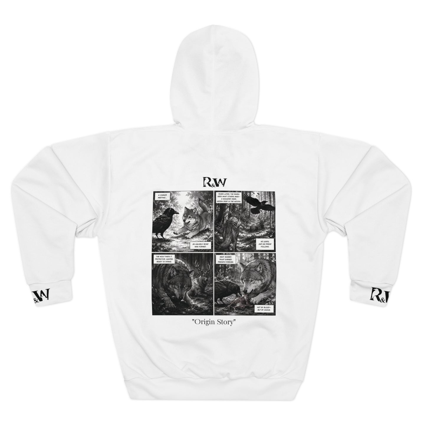 R&W Athletics Graphic Hoodie — "Origin Story" Panda Comic Panel Pullover