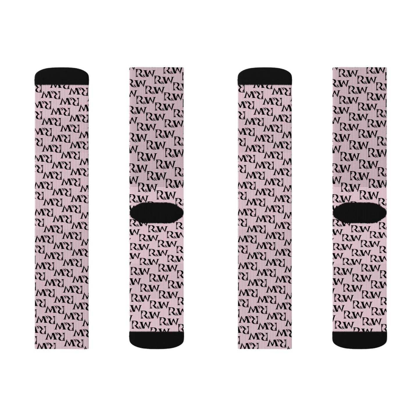 Monogram Pattern Socks — Performance Pink Crew Socks