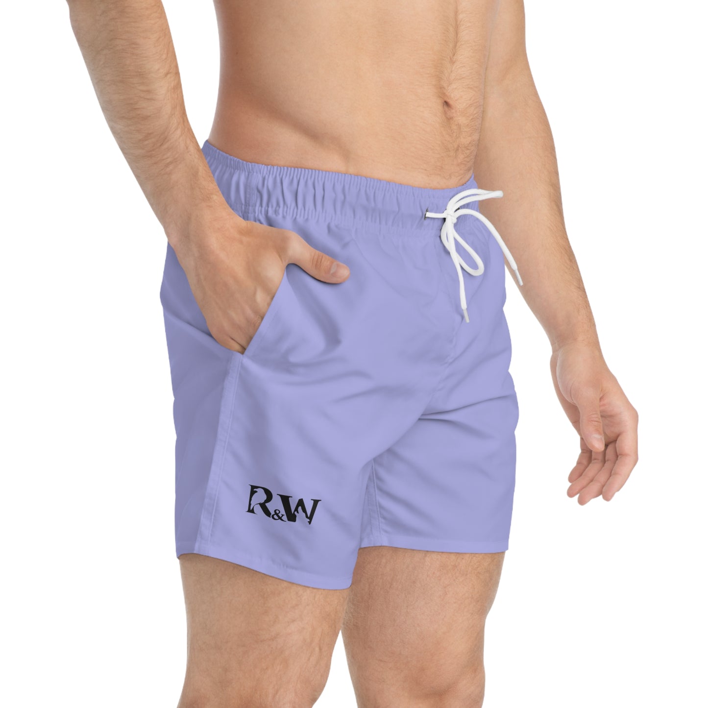 Mens Minimal Logo Swim Trunks — Amore II