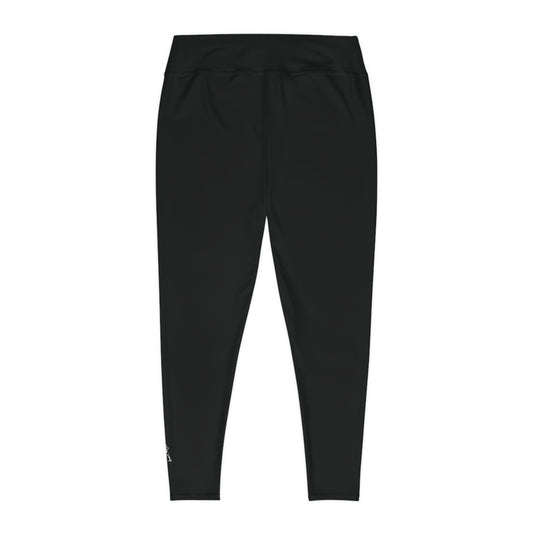 R&W Women's Plus Size Leggings — Minimalist Logo Tarmac Black