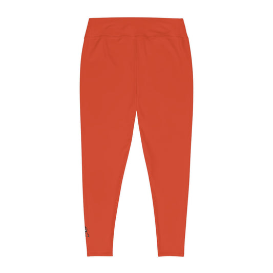 R&W Women's Plus Size Leggings — Minimalist Logo Rojo Rugiente I