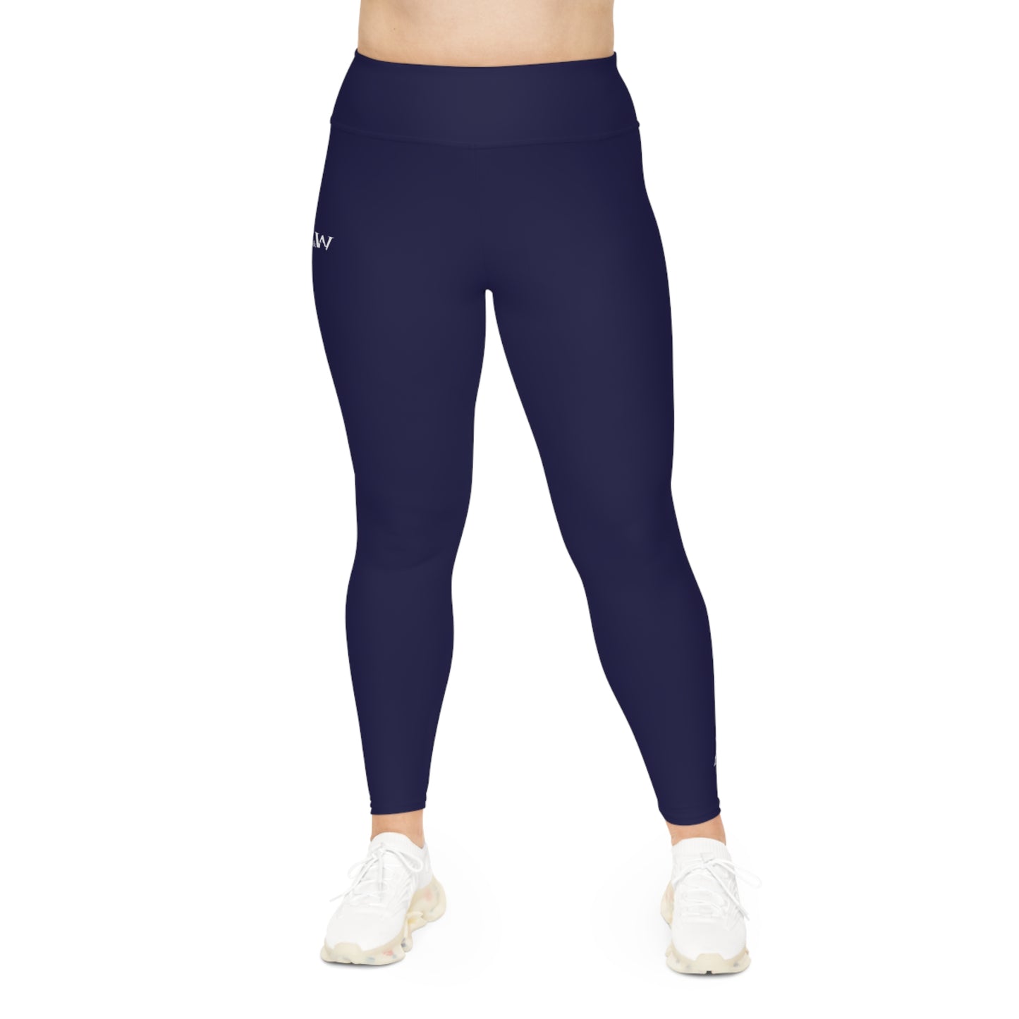 R&W Women's Plus Size Leggings — Minimalist Logo Noble Navy