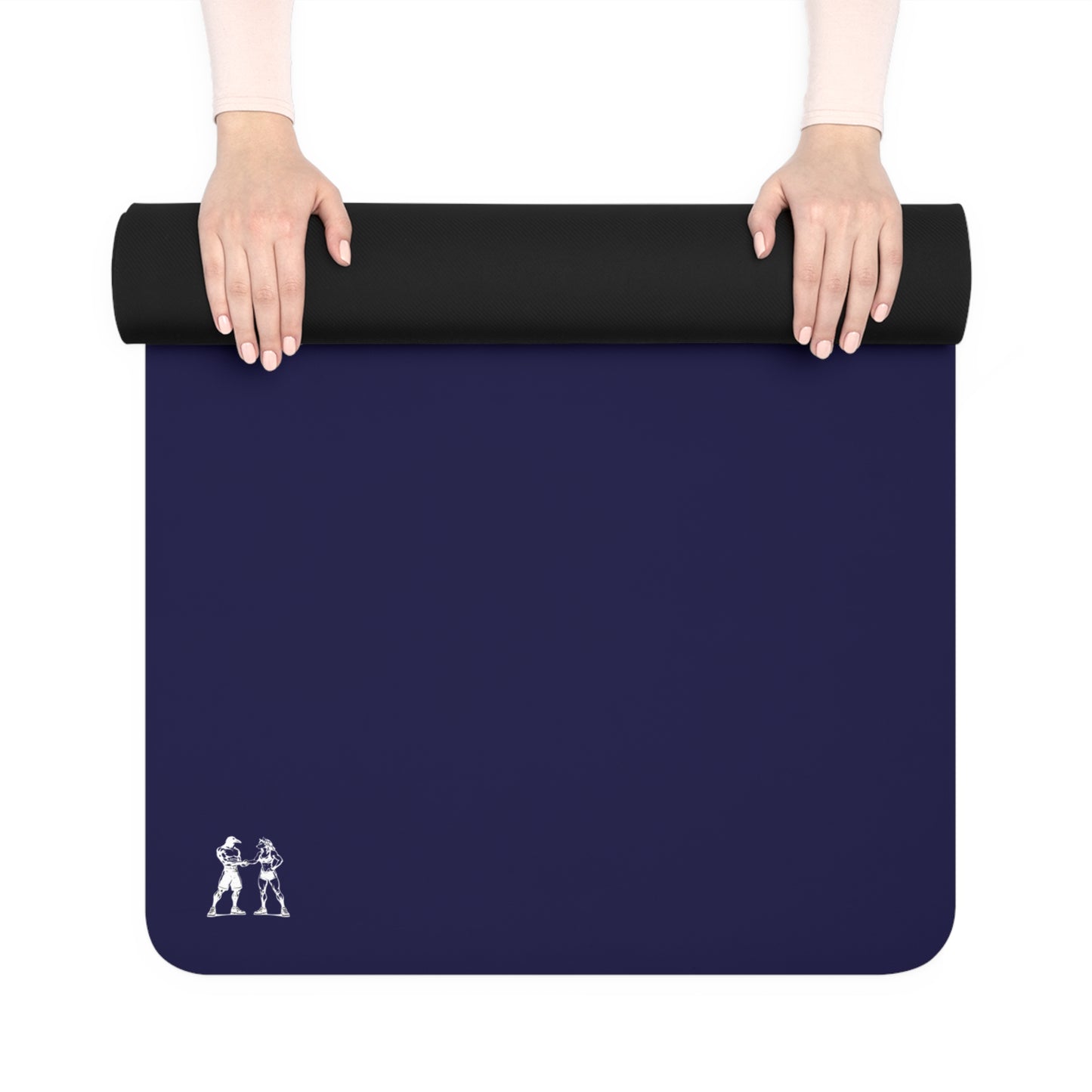 Rubber Yoga Mat — Minimal Noble Navy Monogram Yoga Mat