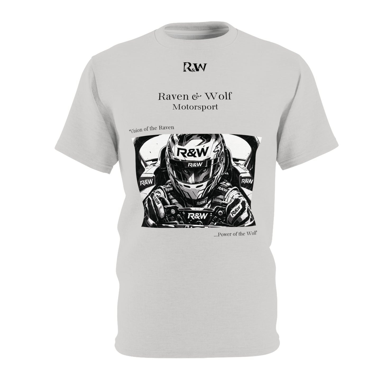 R&W Motorsport "Team Motto" Graphic Tee — Wolf Grey Vintage Gothic Comic Panel T-Shirt