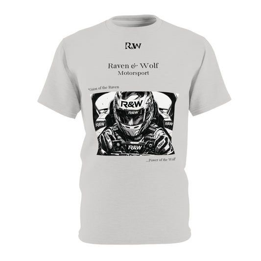 R&W Motorsport "Team Motto" Graphic Tee — Wolf Grey Vintage Gothic Comic Panel T-Shirt
