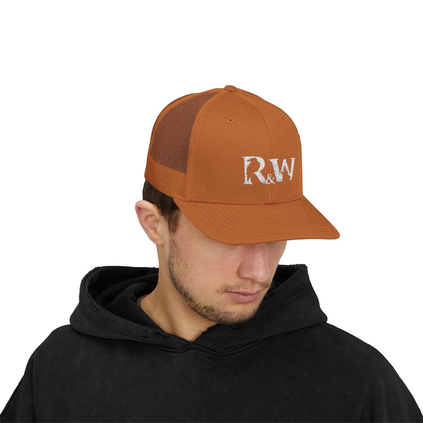 Copy of R&W Athletics Embroidered Mesh Trucker Cap — Vintage Snapback Mesh Hat