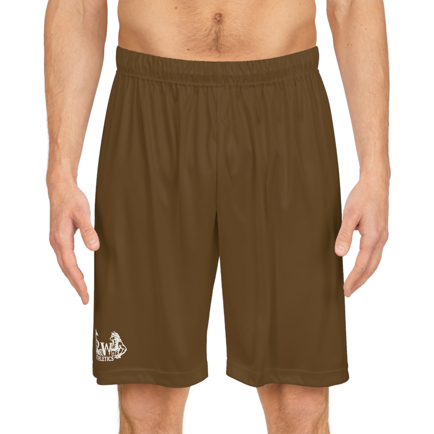 R&W Athletics Teamwork Logo Basketball Shorts—Maduro Marrón