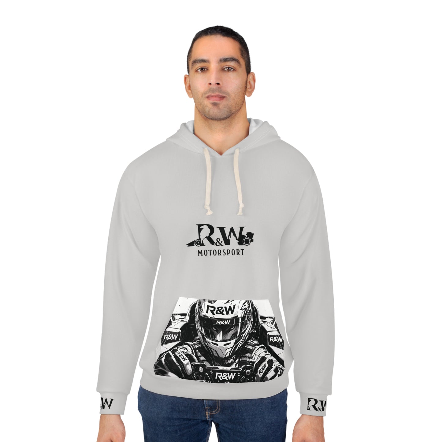 R&W Motorsport Hoodie — R&W 'Vision of the Raven, Power of the Wolf' Racing Pullover (Wolf Grey)
