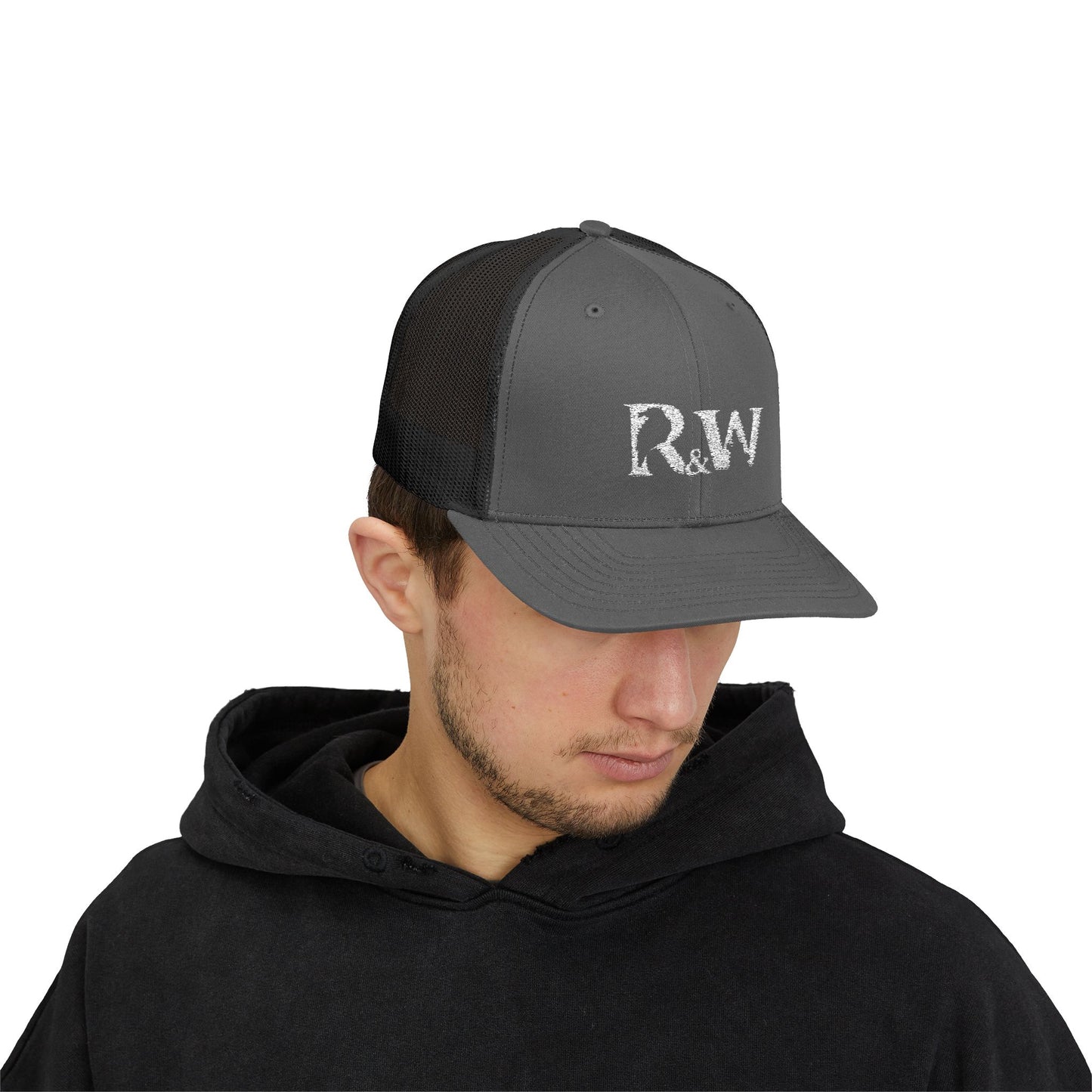 Copy of R&W Athletics Embroidered Mesh Trucker Cap — Vintage Snapback Mesh Hat
