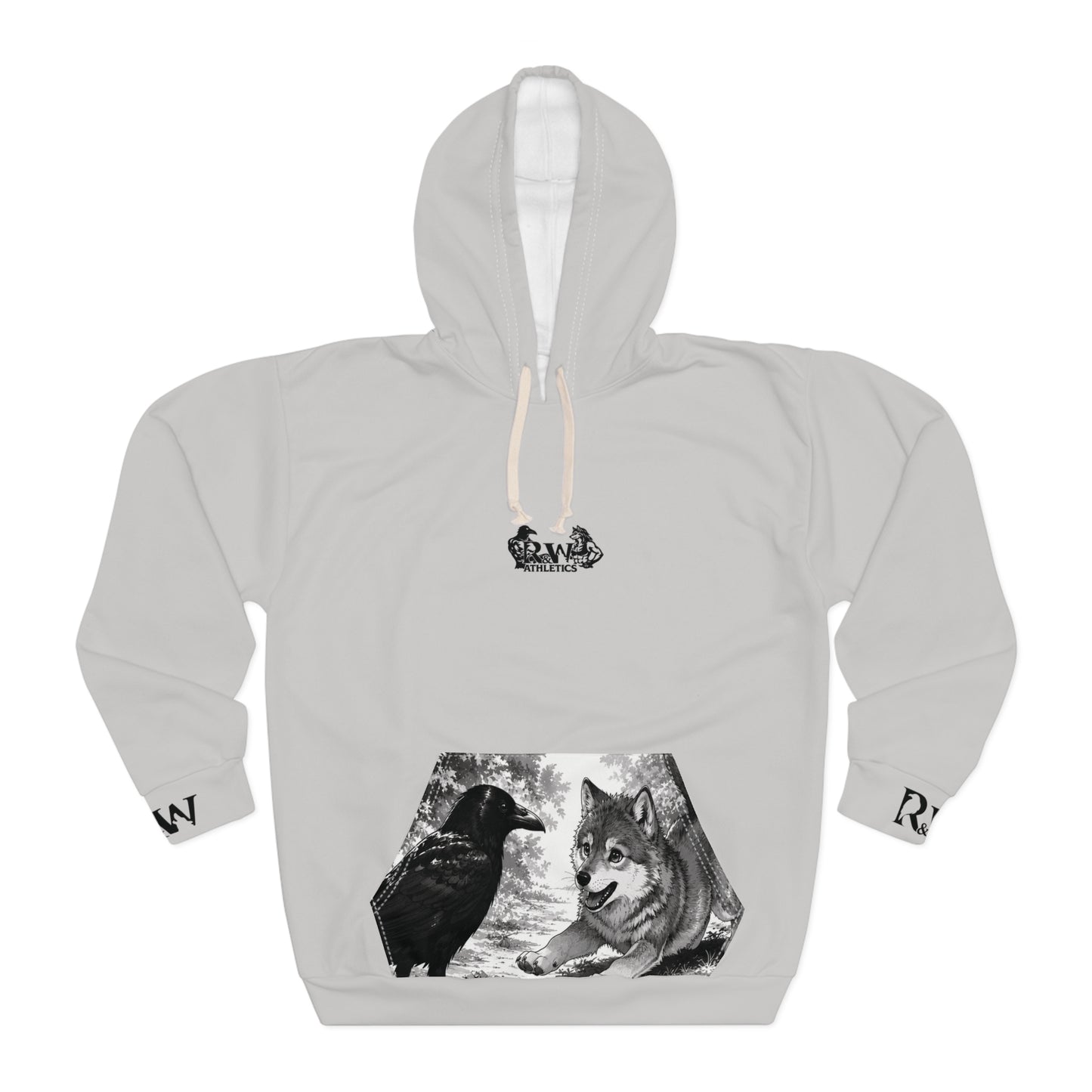 R&W Athletics Graphic Hoodie — "Origin Story" Wolf Grey Comic Panel Pullover