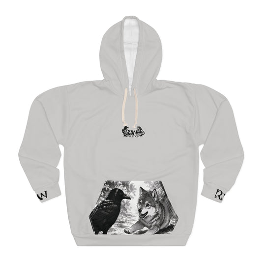 R&W Athletics Graphic Hoodie — "Origin Story" Wolf Grey Comic Panel Pullover