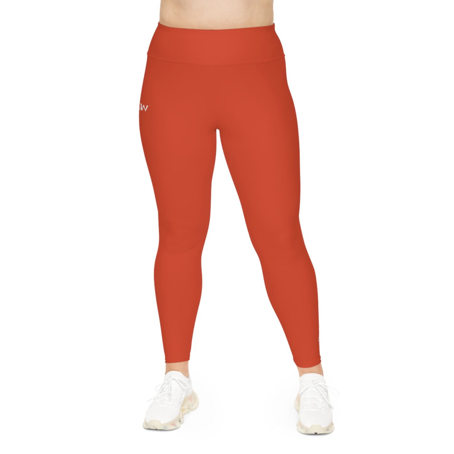 R&W Women's Plus Size Leggings — Minimalist Logo Rojo Rugiente II