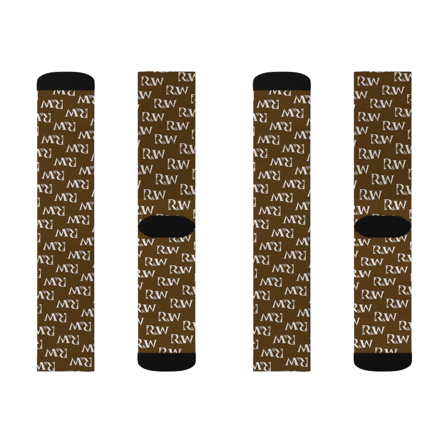 Monogram Pattern Socks — Maduro Marrón Crew Socks