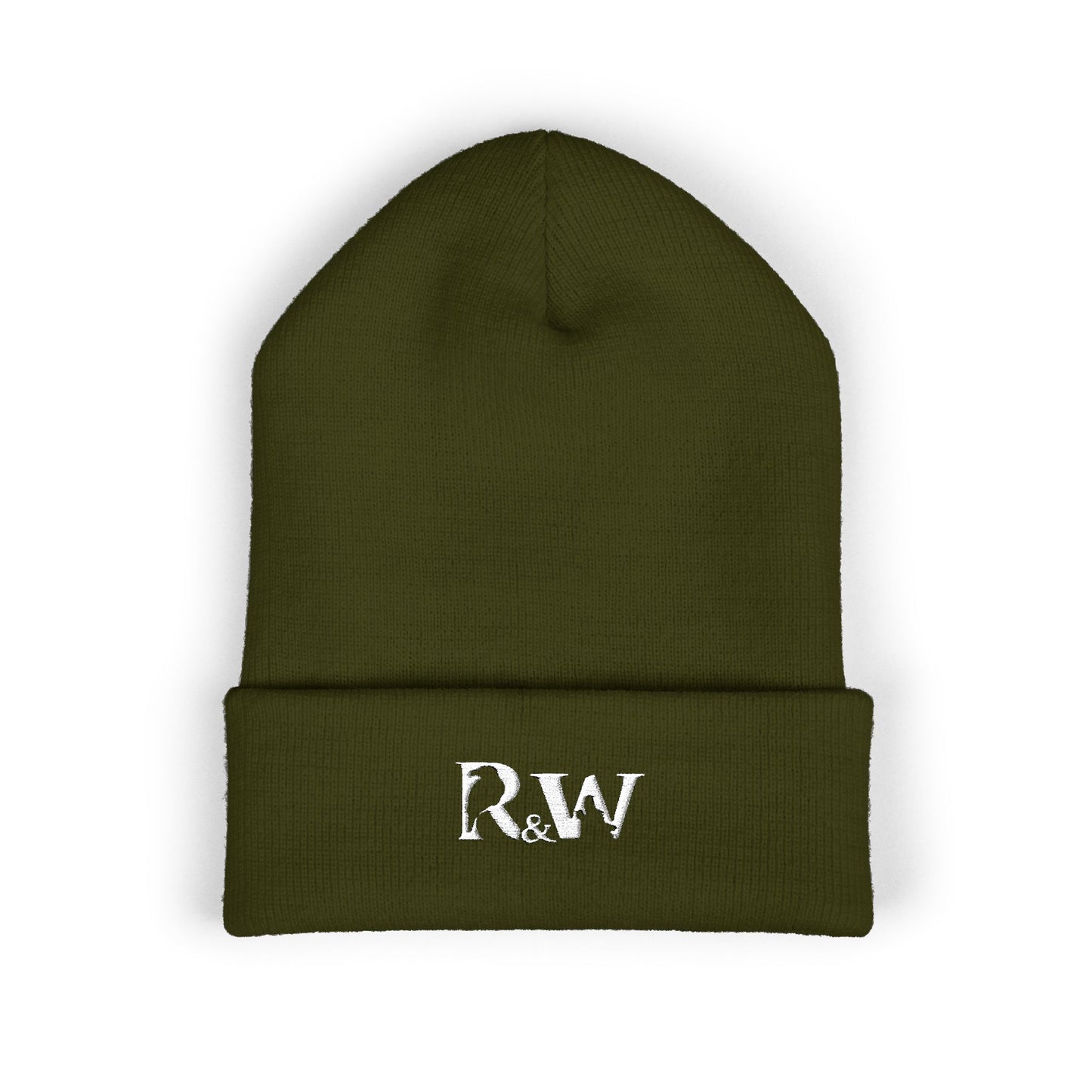 R&W Athletics Embroidered Logo Cuffed Beanie — Classic Knit Winter Hat