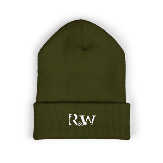R&W Athletics Embroidered Logo Cuffed Beanie — Classic Knit Winter Hat