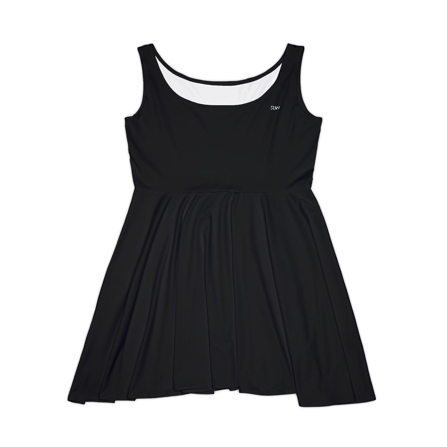 Tarmac Black Women's Skater Dress — Classic Scoop Neck A-Line Summer Dress