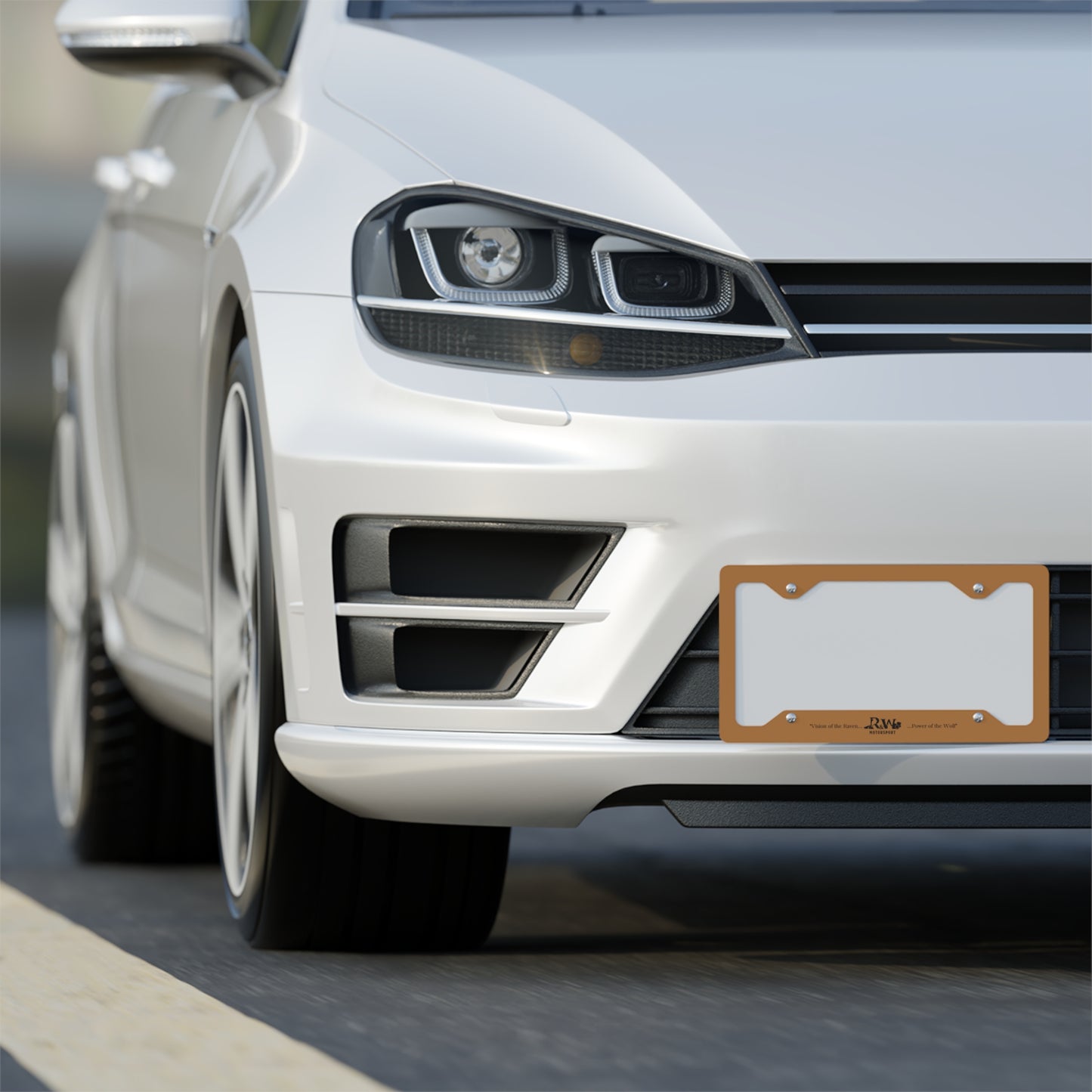 R&W Motorsport License Plate Frame — (Cuero Cómodo Finish)