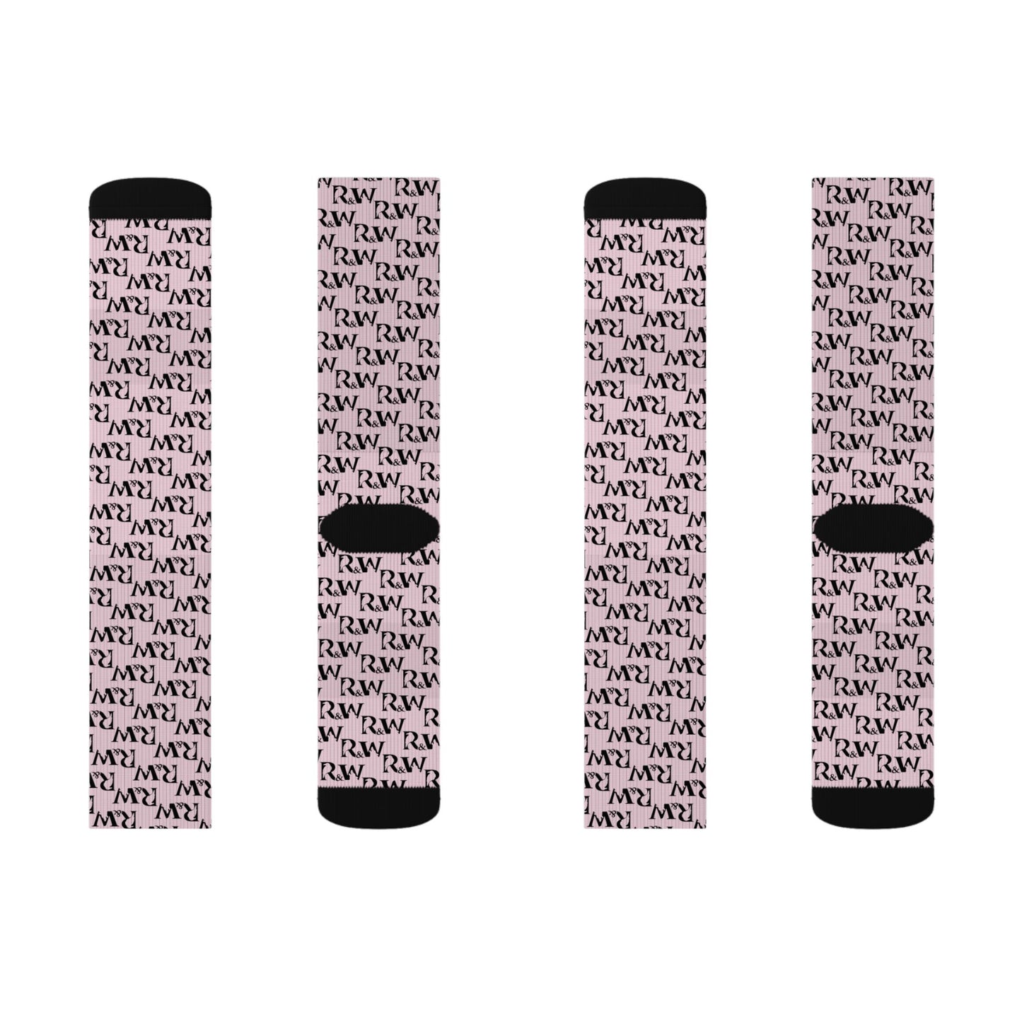 Monogram Pattern Socks — Performance Pink Crew Socks