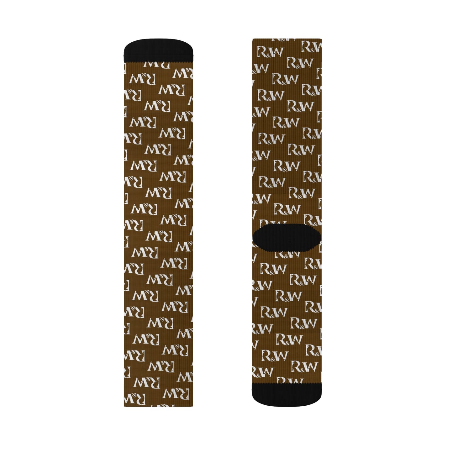 Monogram Pattern Socks — Maduro Marrón Crew Socks