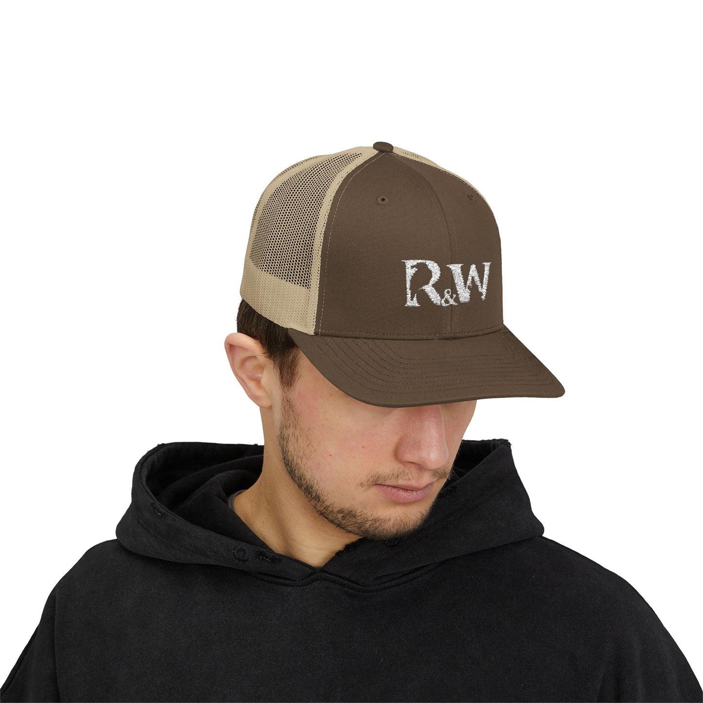 Copy of R&W Athletics Embroidered Mesh Trucker Cap — Vintage Snapback Mesh Hat