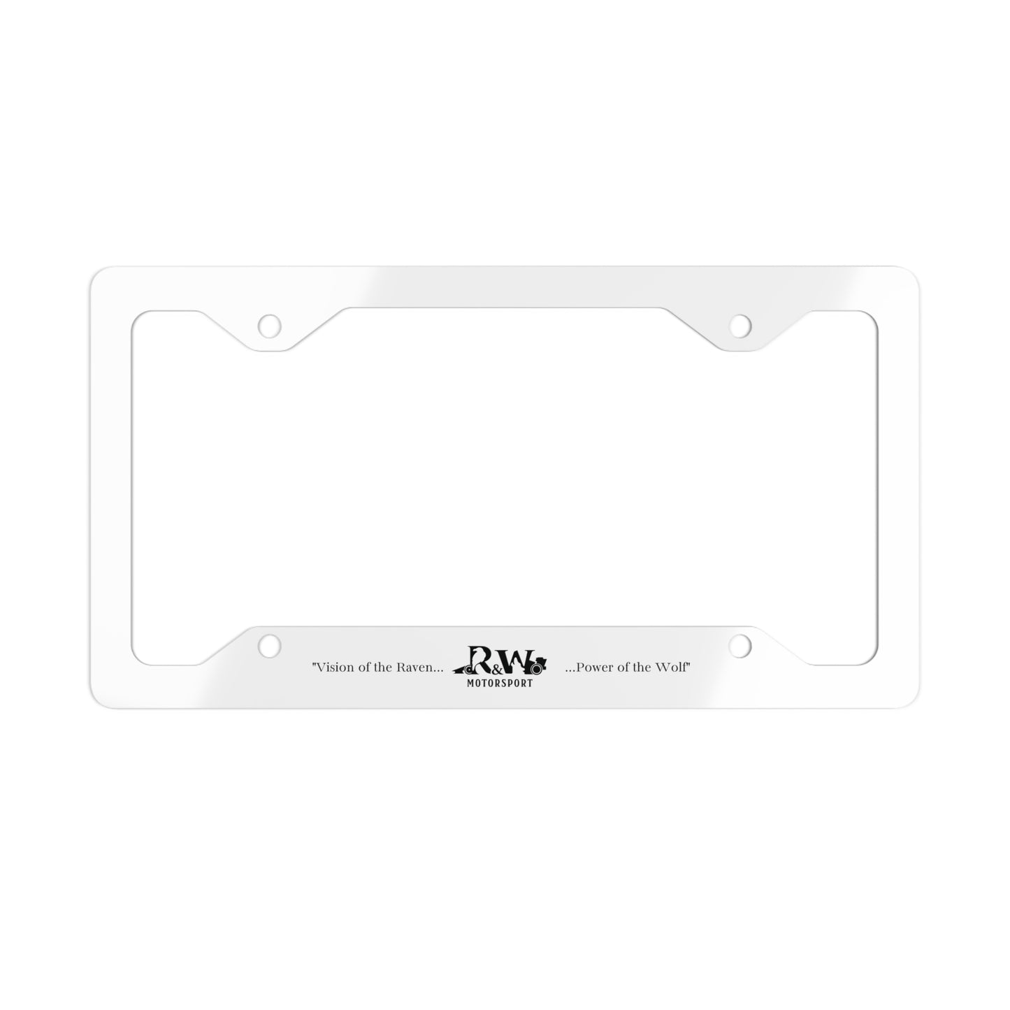 R&W Motorsport License Plate Frame — (Panda Finish)
