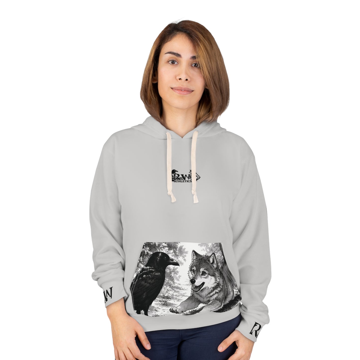 R&W Athletics Graphic Hoodie — "Origin Story" Wolf Grey Comic Panel Pullover