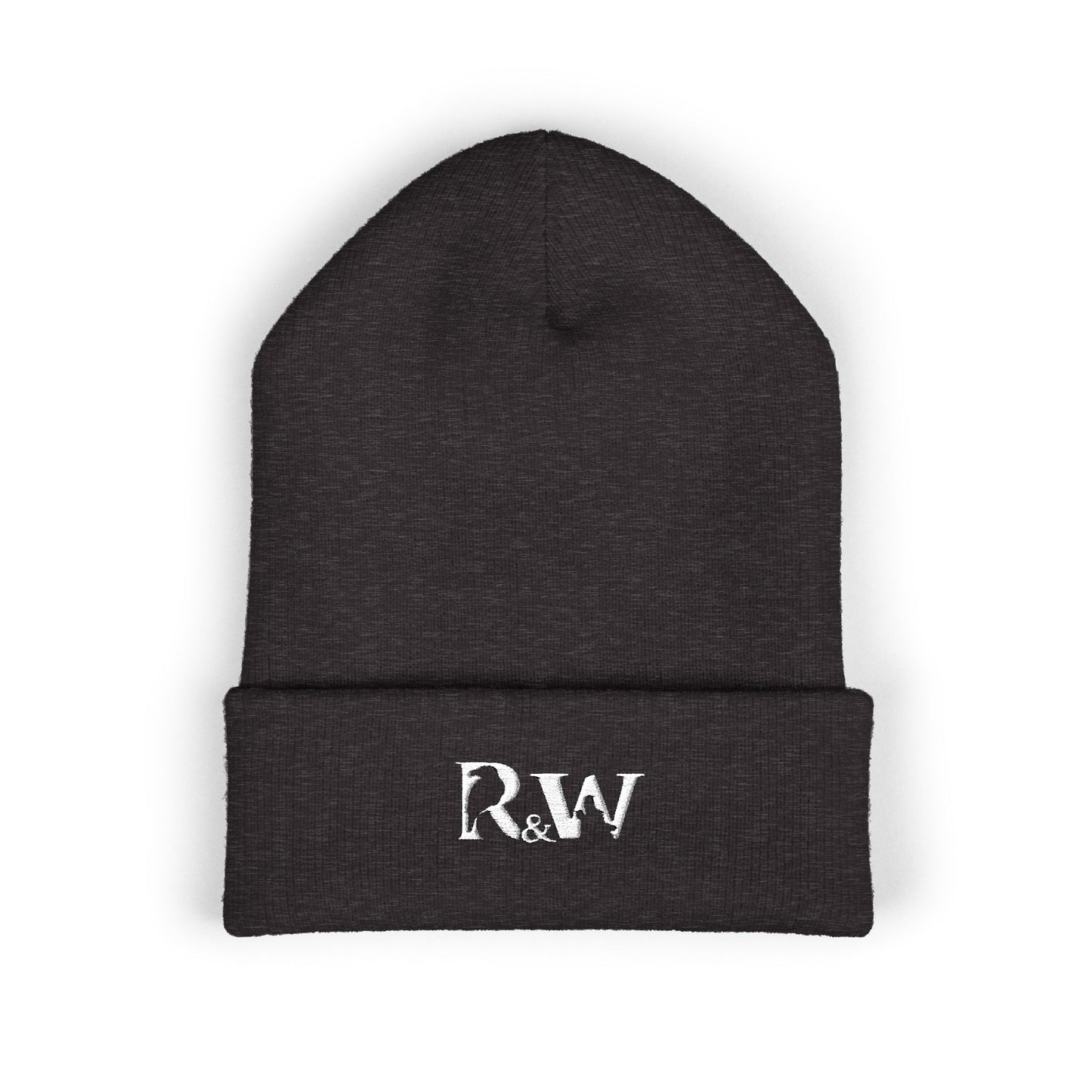 R&W Athletics Embroidered Logo Cuffed Beanie — Classic Knit Winter Hat