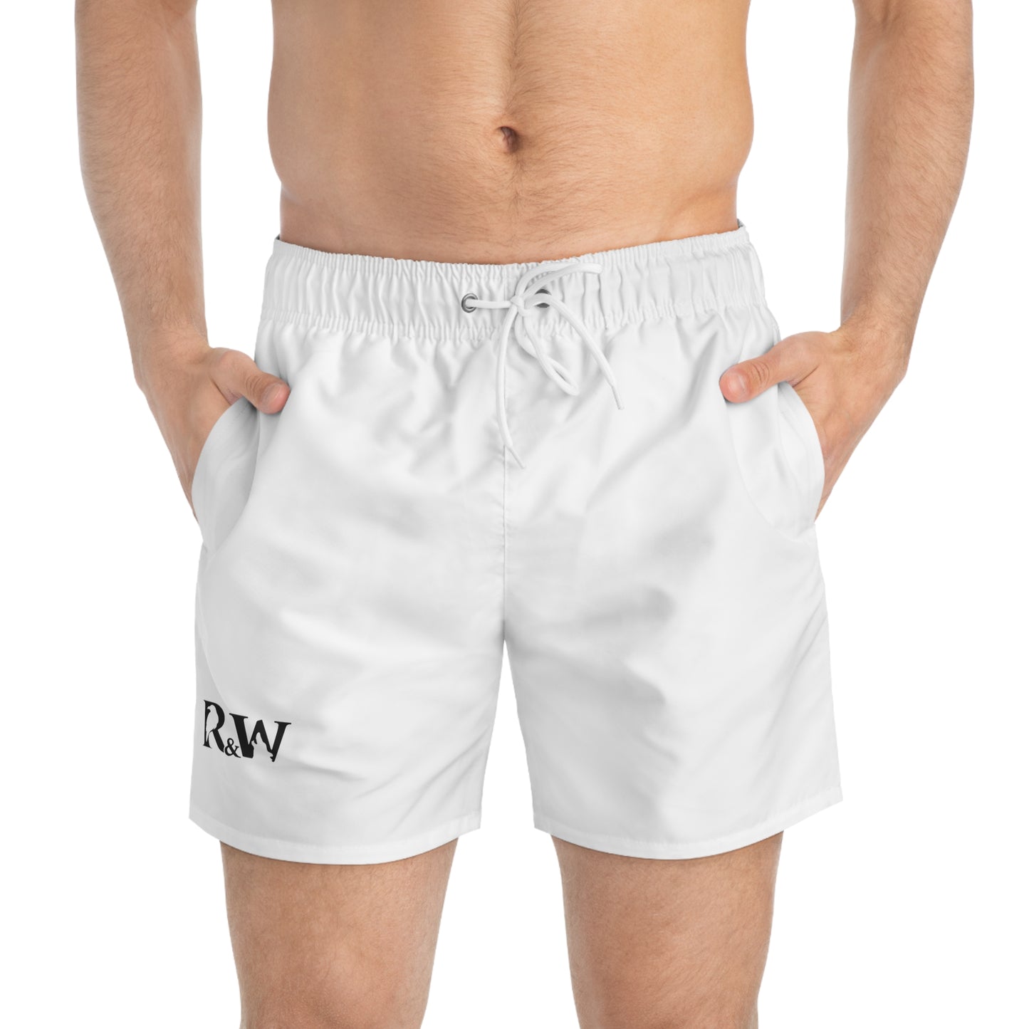 Mens Minimal Logo Swim Trunks — Panda