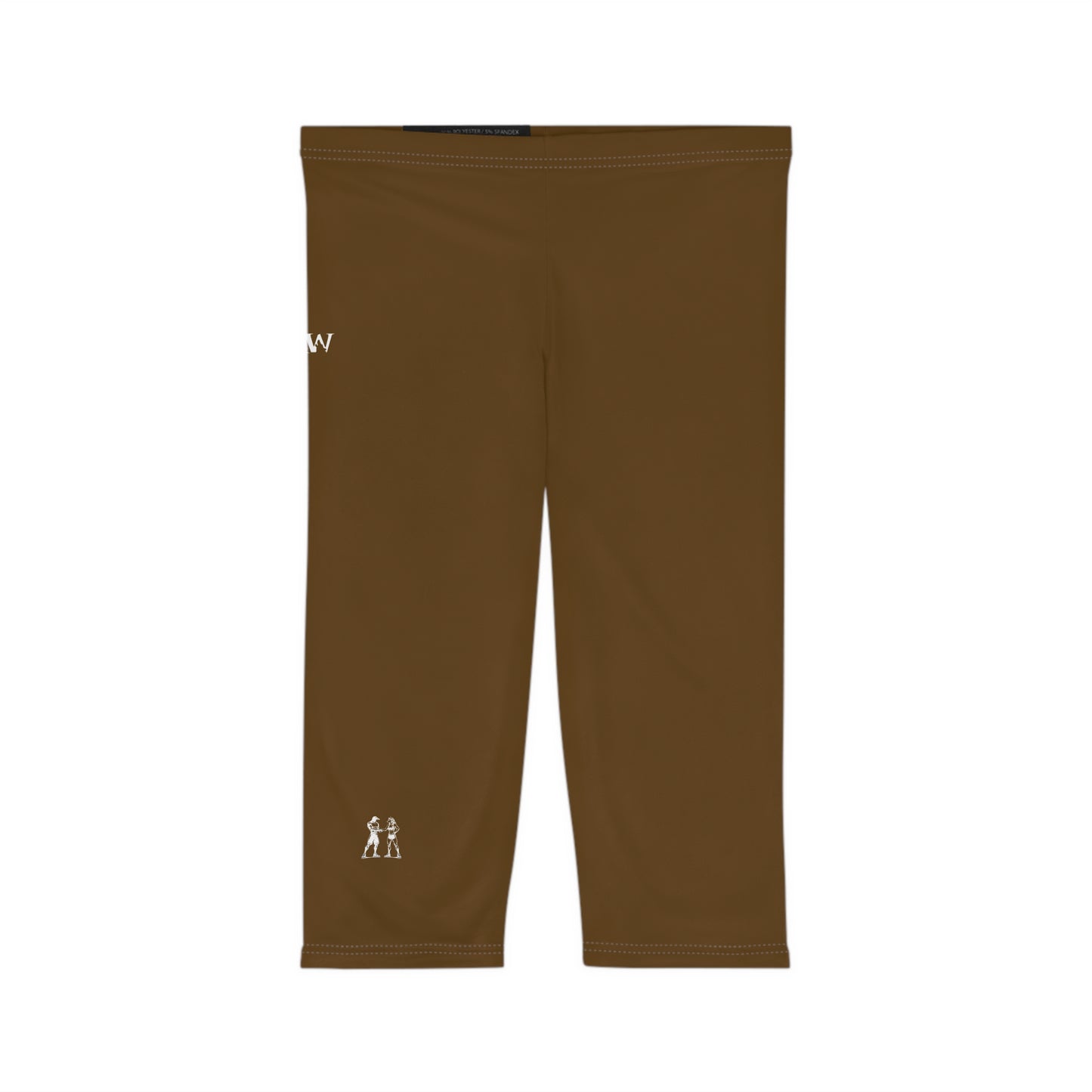 R&W Women's Capri Leggings — Minimalist Logo Maduro Marrón